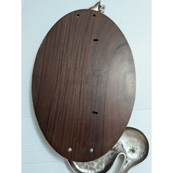Wood Pewter Cutting baod Made in France hanging 20 x 9 textured metal 4 lbs - Picture 14 of 16